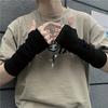 1 Pair of Black Hippie Style Fingerless Gloves, Wrist Guards, Suitable for Summer Outdoor Activities and Street Dance