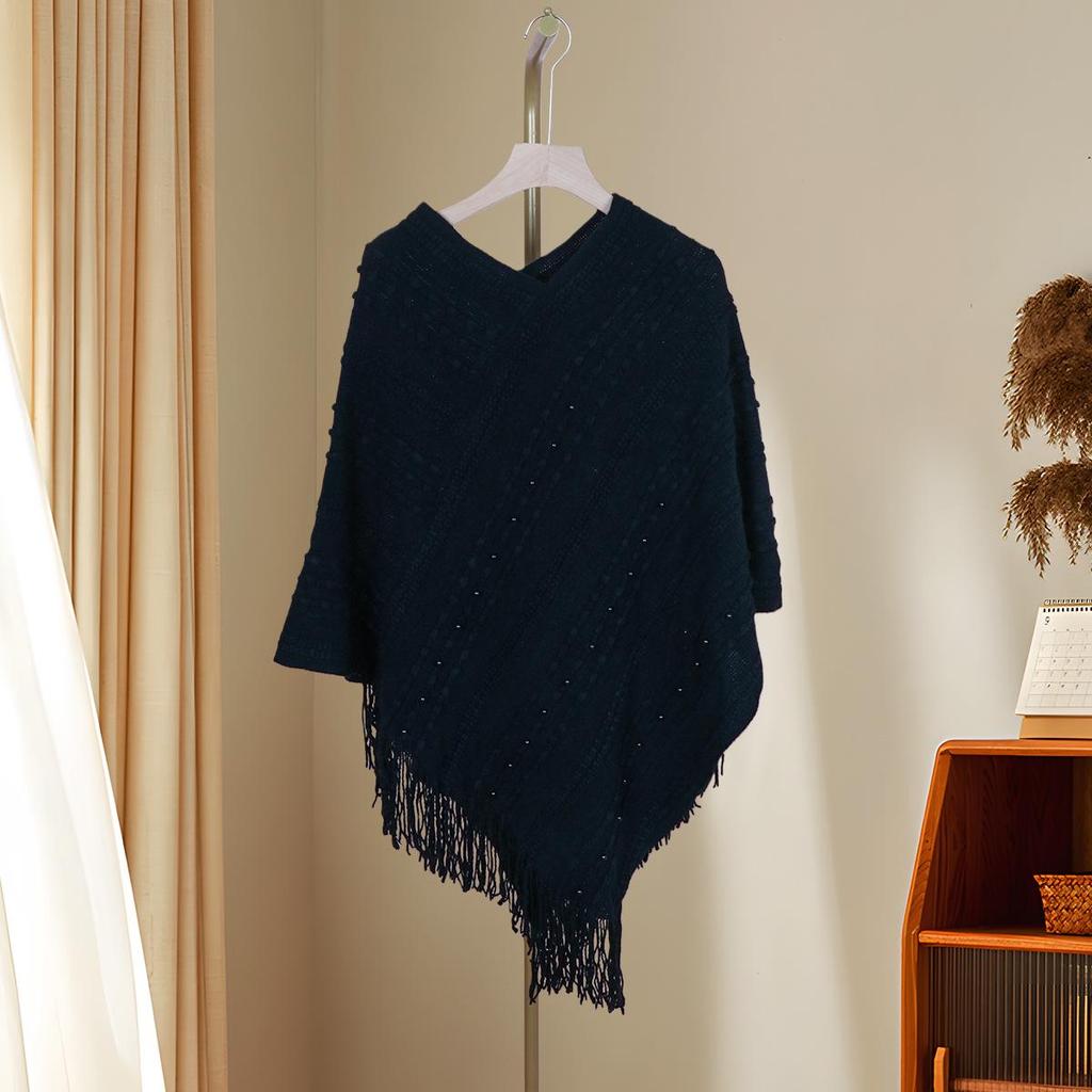 Women's Knitted Tassel Shawl: Fashionable, Versatile & Warm Autumn/Winter Cape Scarf
