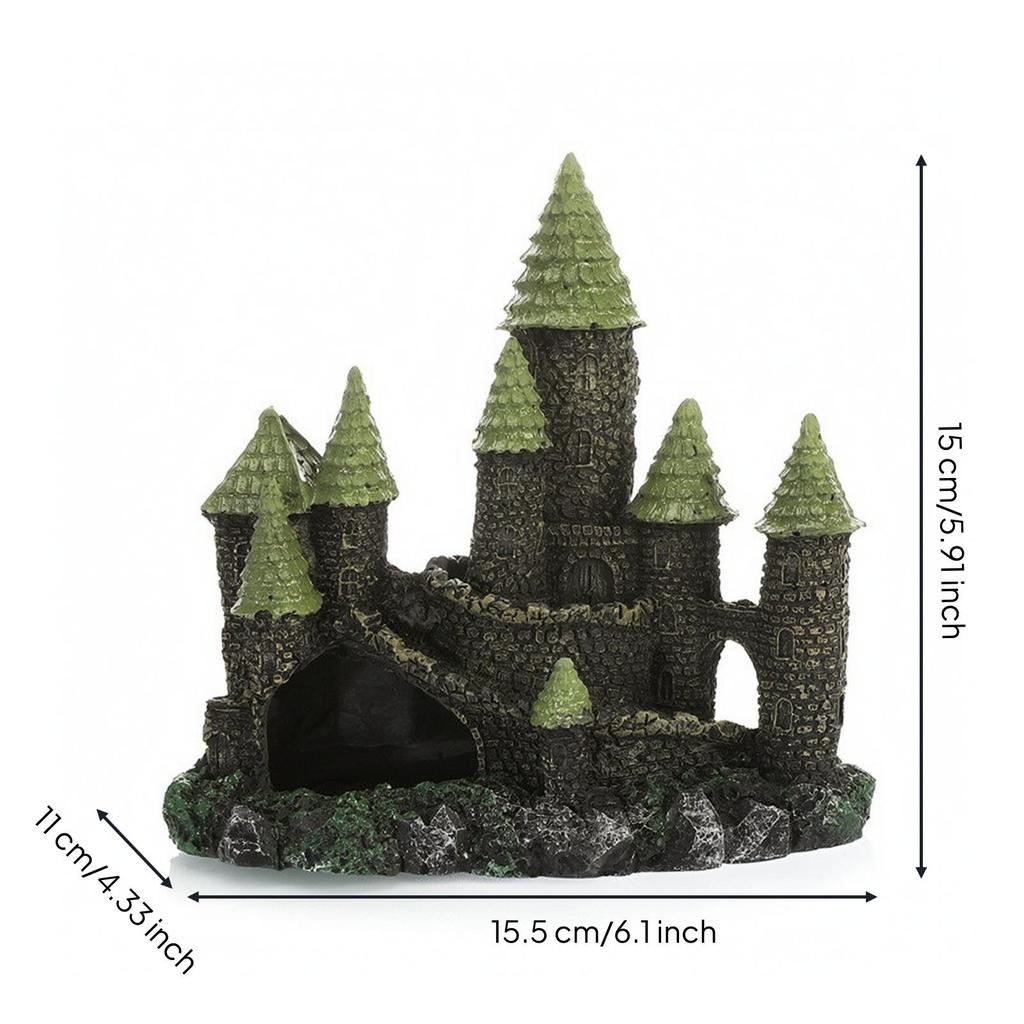 Resin Castle Aquarium Decoration Stable Base Fantasy Fortress Ornament