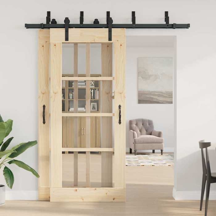 VidaXL Sliding Door Hardware Kit 200 Cm Steel Black, Sliding Door Hardware, Door Rail of 3295722
