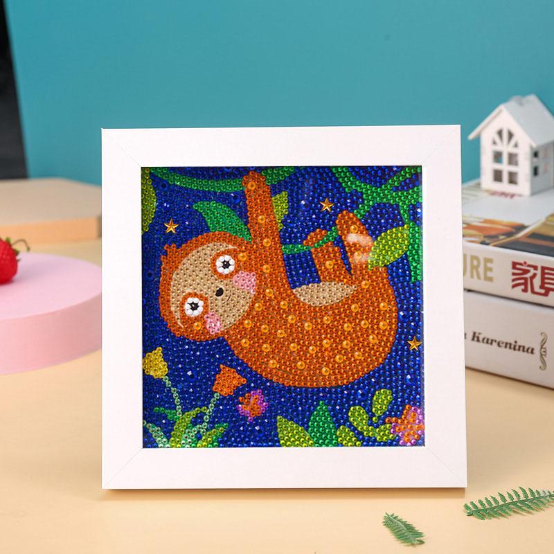 New Diy Diamond Painting Solid Wood Photo Frame Boxed Diamond Sticker Owl Cartoon Hand-Pasted Diamond Painting