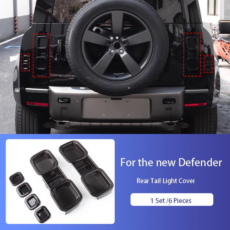 Für Land Rover Defender 90/110/130 2020-2025 Auto Rauchschwarz Rückleuchtenabdeckung Schutzschale Außenmodifikationszubehör