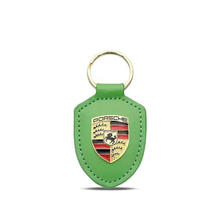 

Car PU Leather Lanyard Keychain Men Women Shield modeling Key Ring Jewelry For Porsche Boxster Cayman Cayenne 911 Macan Panamera