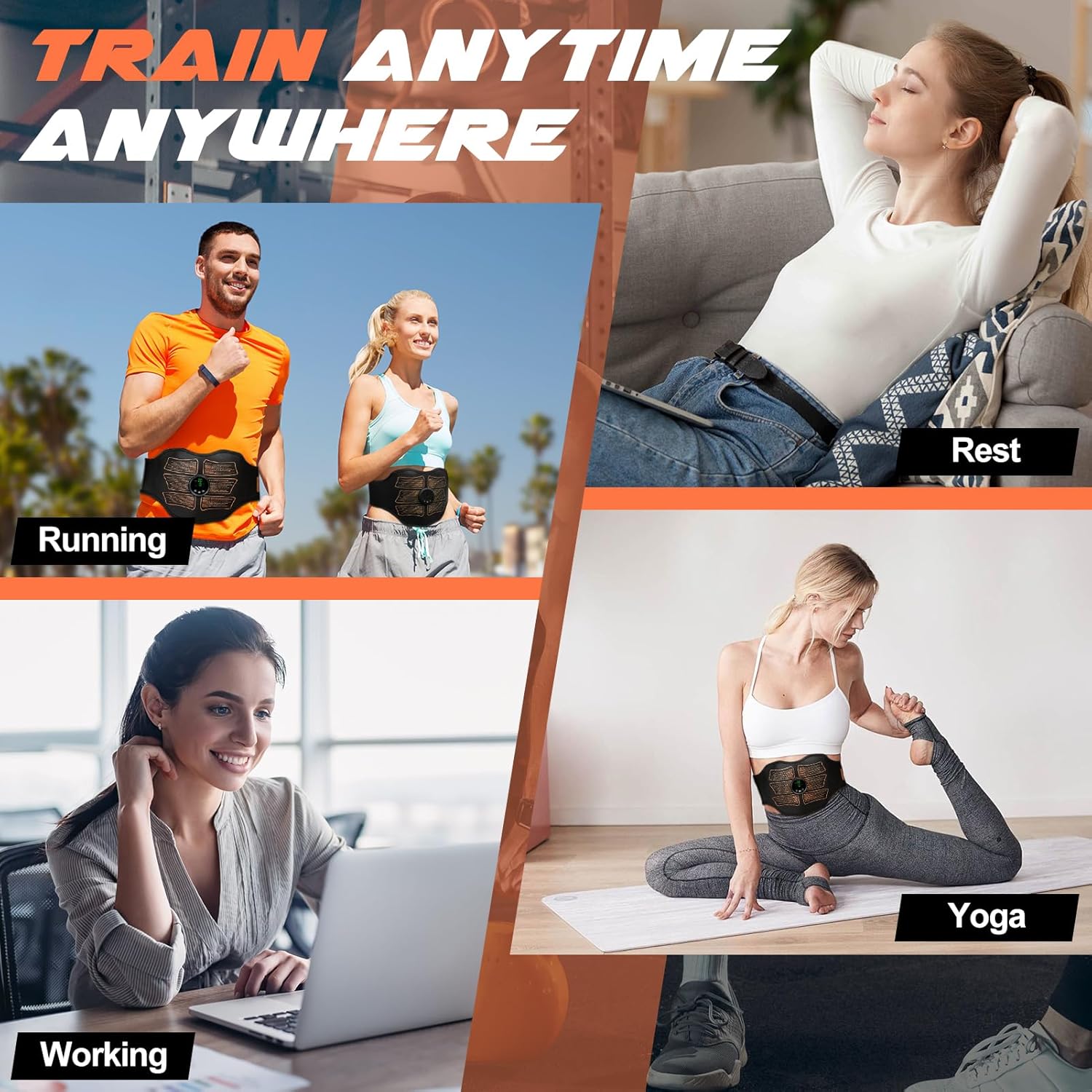 

FDA Cleared, MHD TENS Ab Stimulator, TENS & PMS Muscle Stimulator and Muscle Improvement - Your Ab Machine for Effortless Fitness синий