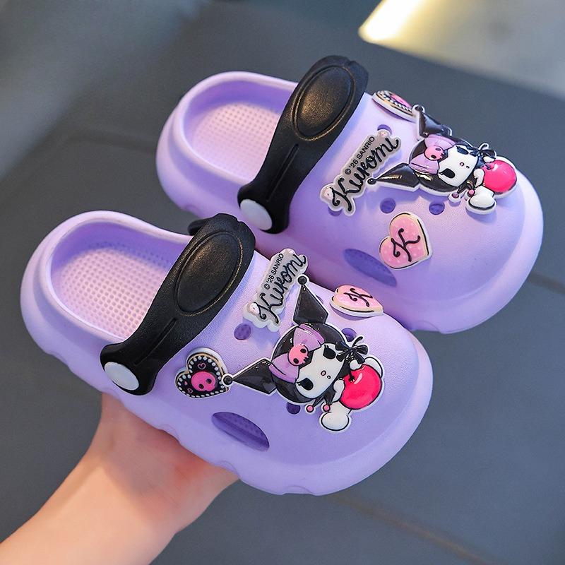 Cartoon Hole-bottomed Shoes - Boys  and Girls  Anti-slip, Breathable, Cool Slippers 150 фиолетовый
