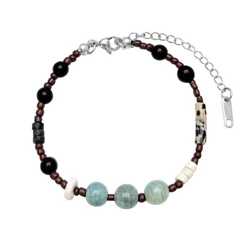 New Chinese Colorful Bead Bracelet for Women Antique Elegance Adjustable Multi Layer Stackable Hand Jewelry