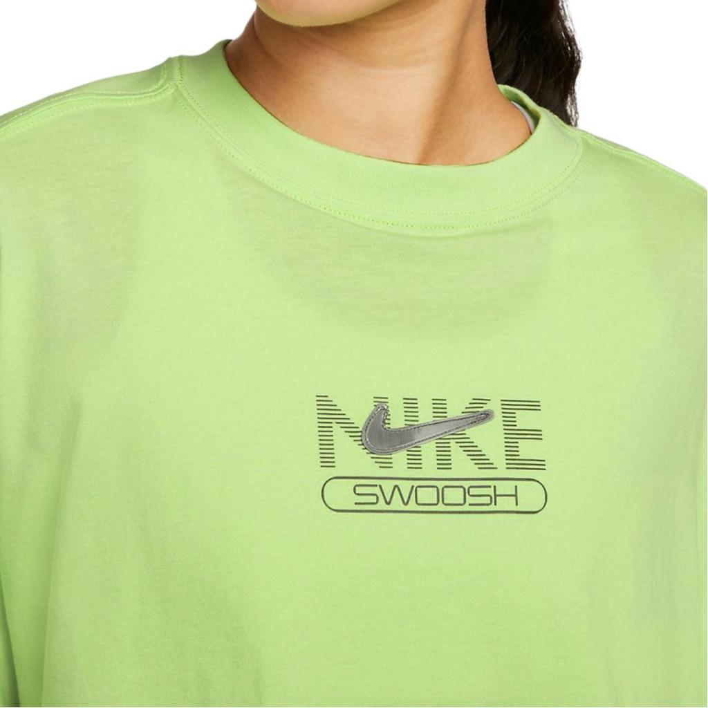 Nike Sportbekleidung Swoosh Buchstaben Logo Print Kurzarm T-Shirt Damen Oberteile Grün DR5625-360