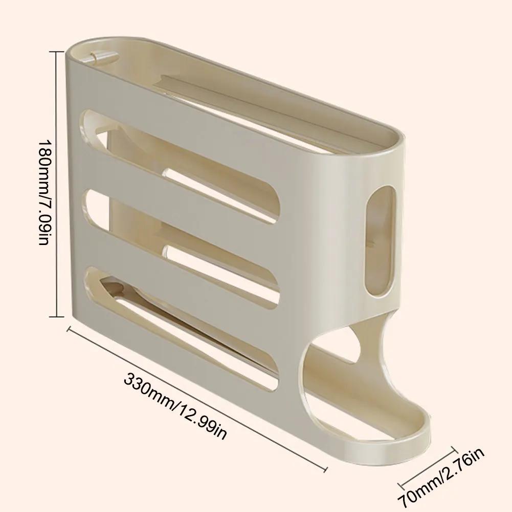 1pc 4-layer Sliding Egg Storage Box Ladder Egg Storage Box Large-capacity Automatic Egg Rolling Machine Kitchen Egg Storage Tray