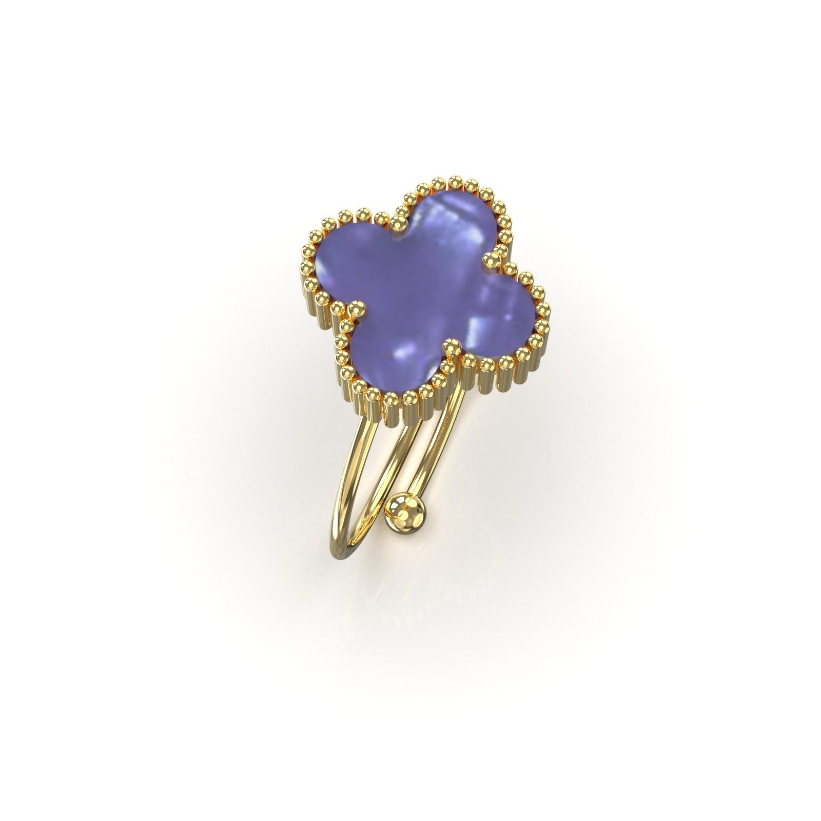 

Кольцо из титановой стали с лепестком четырехлистного клевера и перламутром, женское, регулируемое, на палец, нишевое, маленькое, свежее, с маленьким дизайном, кольцо на указательный палец Adjustable opening