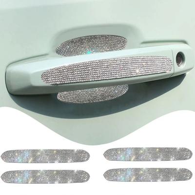 4pcs/set Bling Car Door Handle Sticker Reflective Car Handle Crystal Decal Car Decoration