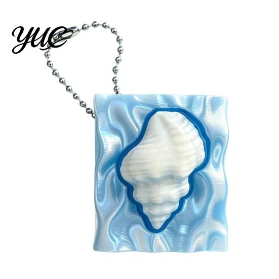 Interactive Clicking Toy Shell Starfish Press Keychain, 3D Printed Marine Theme Stress Relief Durable Key Accessory Holder, Sensory Fidget for