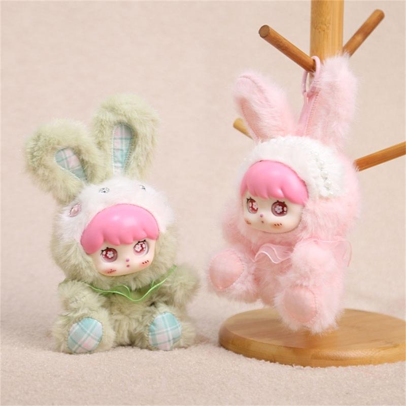 Cute Rabbit Plush Keychain Soft Vinyls Toy With PP Cotton Filling Key Chain For Bags And Car Decors 20cm Height