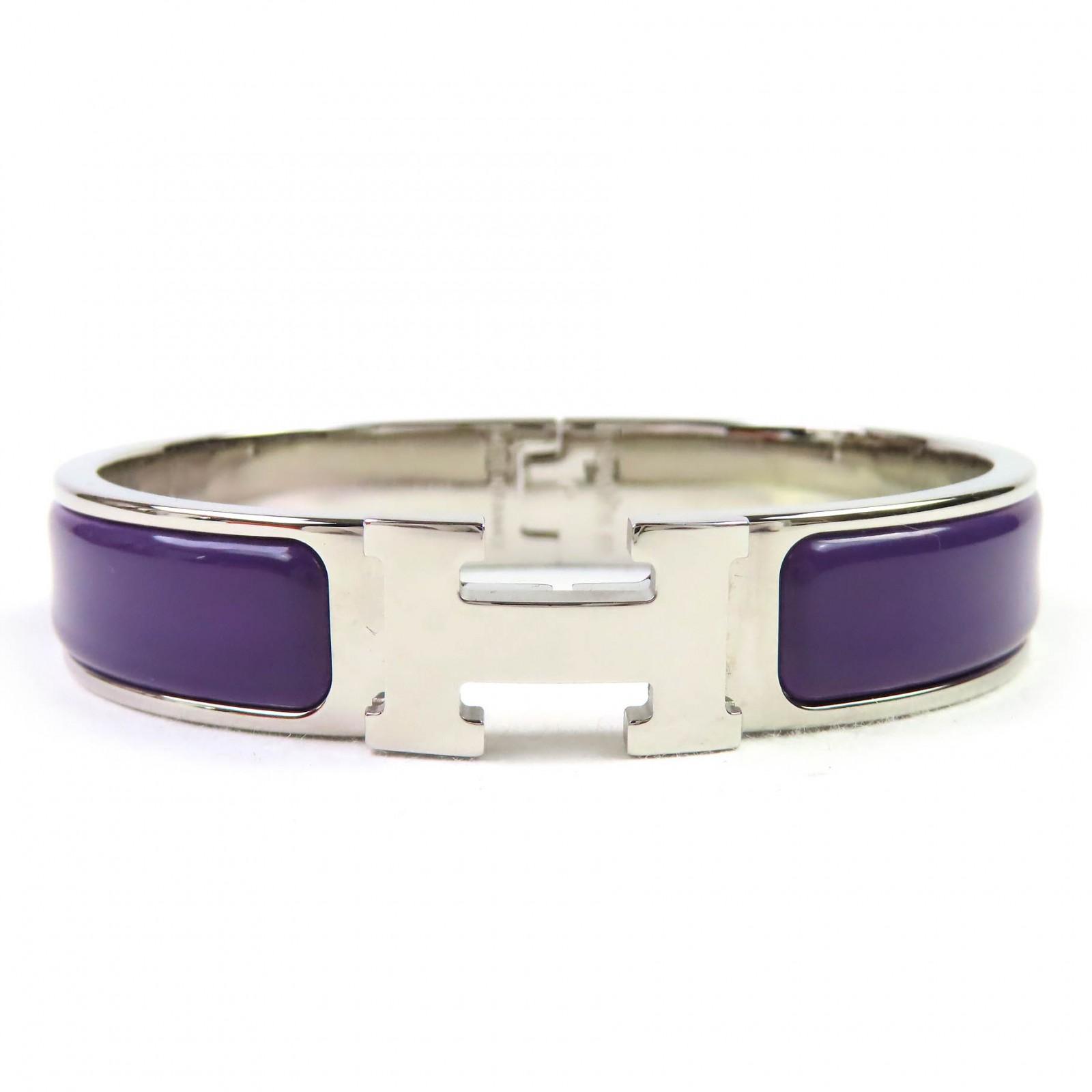 

HERMES Bangle Click H Enamel blur Rubbed t purple Women Used