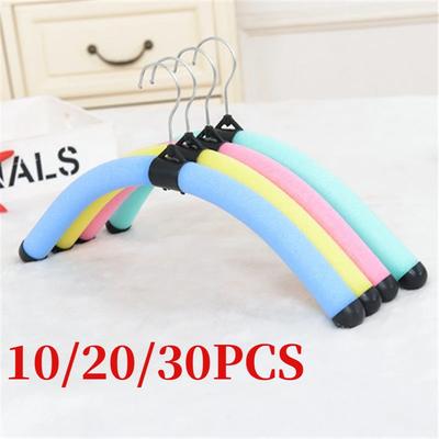 10/20/30pcs Adjustable Foam Sponge Hanger,Wholesale Colorful Adult Non-Slip Hangers for Sweater,Bendable Flexible Organizer Rack