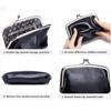 New Vintage Coin Purse Women's Top Layer Cowhide Versatile Double Clamp Storage Bag Gold Clip Bag
