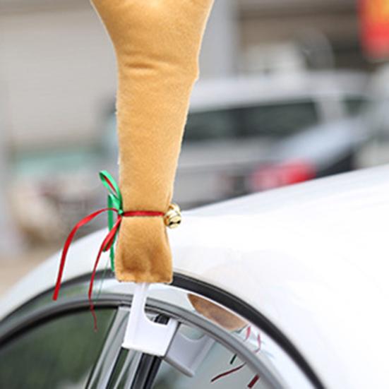 3Pcs Christmas Car Decorations Car Reindeer Antlers Red Nose Kit Festive Auto Accessories