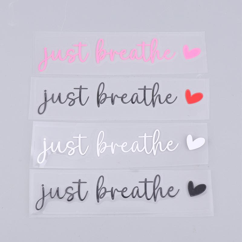 4 Xjust Breathe Rear View Mirror Sticker,Rearview Mirror Decal,Car Accessories For Women,Motivational Stickers,Water Bottle Lapt