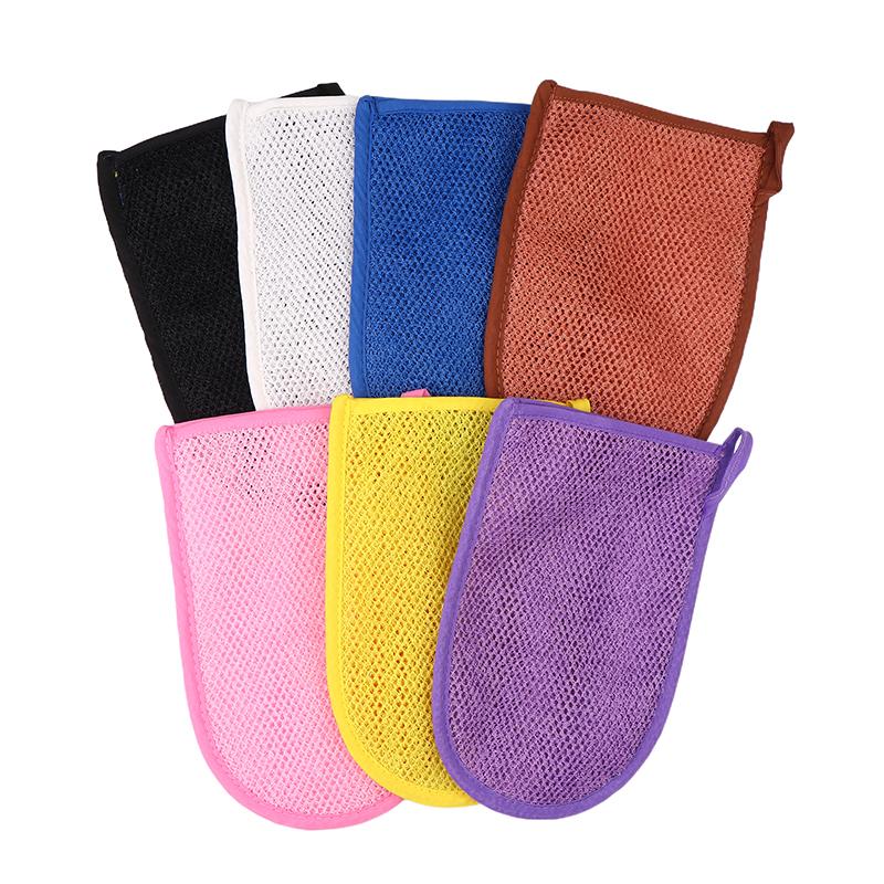 Damen Herren Badehandschuhe Spa Peeling Duschbürste Körperreinigung Peelinghandschuh Rubbeln Tote Haut Handschuhe Duschtuch Schaum Körpermassage