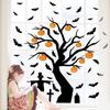 Bat Pumpkin Tree Window Sticker Waterproof Glass Sticker Creative Door Sticker  Home Decor