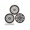3x Farmhouse Wall Art Decor Hanging Decoration Sturdy Thicken Round Hollow Carved for Outdoor