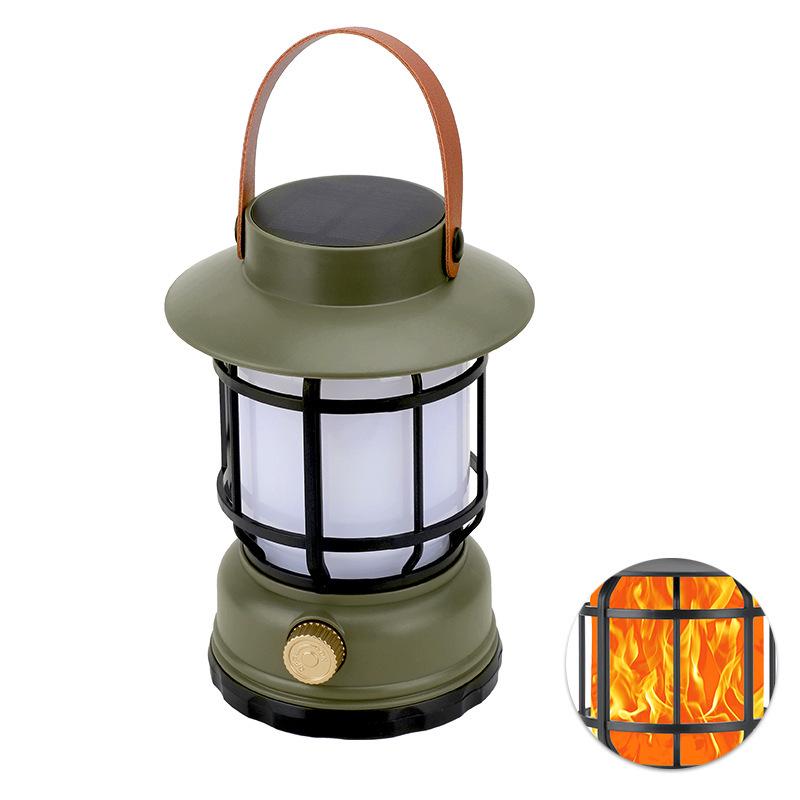 Solar-Powered Multi-Function Camping Lantern | Portable Outdoor Tent & Road Light, Kerosene Lamp-Style