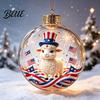 Reusable Plastic Baubles Glowing Christmas Story Ornament Light‑Up Mini Holiday Scene Hanging Ball with Warm Gift Embellishments LED Light,