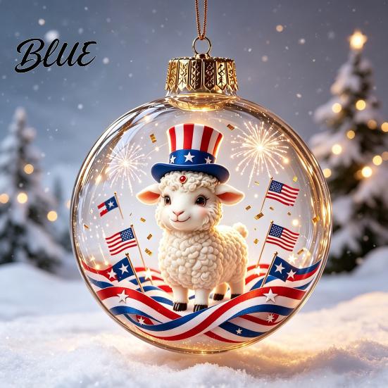 Reusable Plastic Baubles Glowing Christmas Story Ornament Light‑Up Mini Holiday Scene Hanging Ball with Warm Gift Embellishments LED Light,