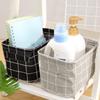 Waterproof Printed Cotton Linen Basket with Handles for Desktop, Sundries, and Small Clothes Storage