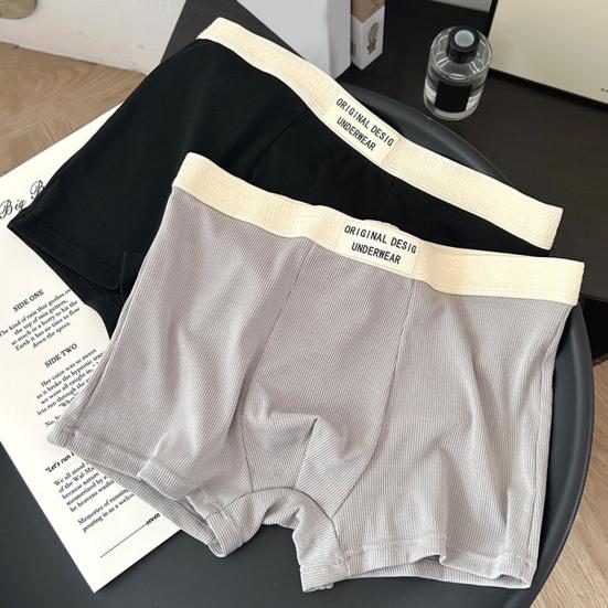 Men Boxer Underwear Mid-rise High Elasticity Shorts Panties Letter Print U-Convex Breathable Underwear Daily Wear
