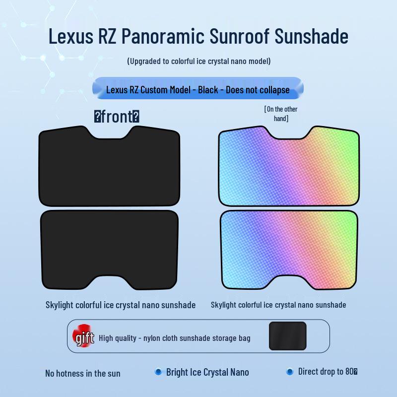 Lexus 23 Model RZ Sunroof Ice Crystal Sunshade: Insulated, UV Protection, Privacy Shield