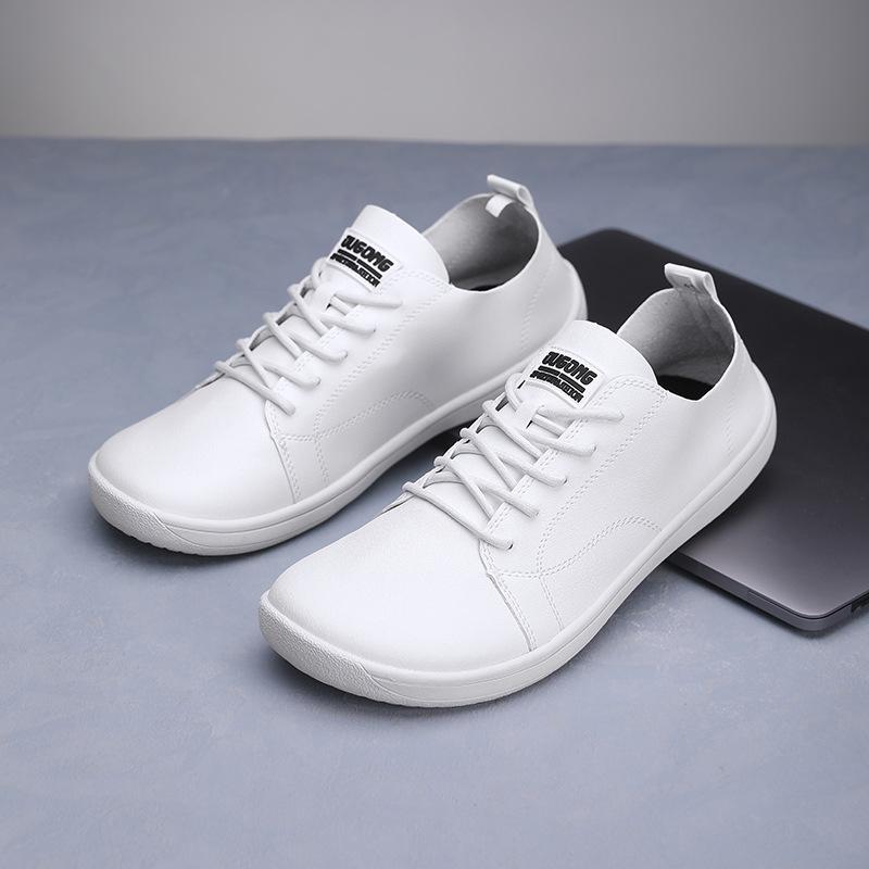 Men's Wide Toe Box Retro German Training Shoes - Lightweight, Comfortable, Versatile, and Casual White Sneakers