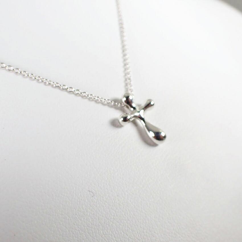 [Folosit] TIFFANY/Tiffany 925 Pandantiv/Colier Cruce/j60-7