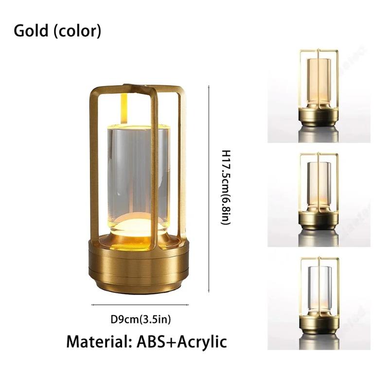 Portable Rechargeable LED Atmosphere Lamp, Vintage Creative Table Light, Touch Dimmable Decor Lighting for Bedside, Desk, Restaurant, Camping