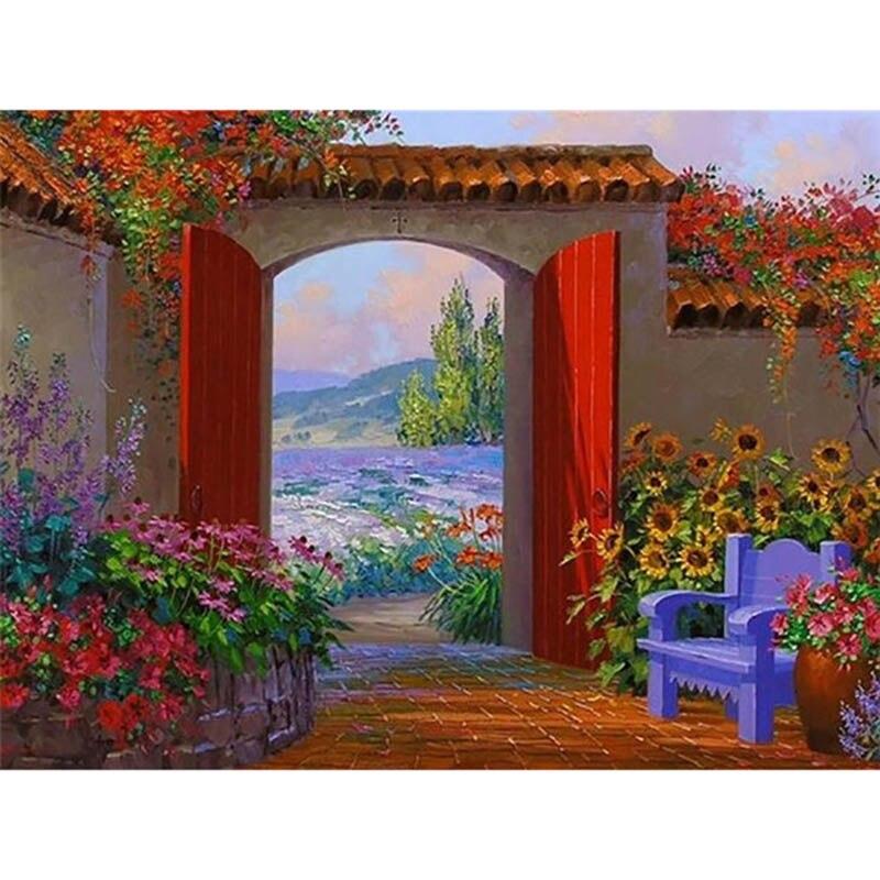 DIY 5D Diamant Malerei voller RoundDrill Harz Landschaft Diamant Kunst Stickerei Blume Haus Kreuzstich Handwerk Wohnkultur