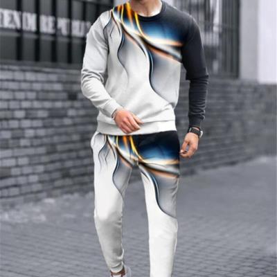 Men's Tracksuits Fashion Long Sleeve T Shirt+Trousers Suit Autumn Casual 2 Piece Jogging Set Oversized Men Outfits Clothing