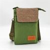 2023 Ensfarget Canvas Crossbody Telefonveske - Casual, Enkel, Liten Dameveske