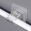 Adhesive Curtain Rod Clips & Hooks, Punch-Free Installation for Telescopic Rods