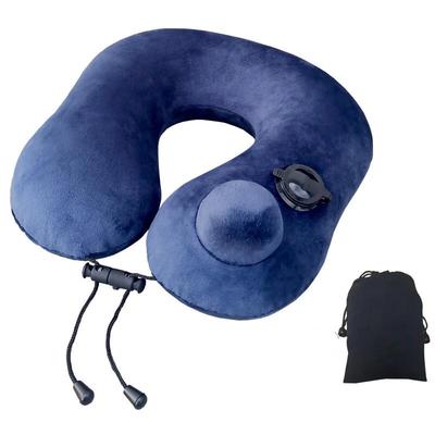 Press Inflatable U-shaped Travel Neck Pillow