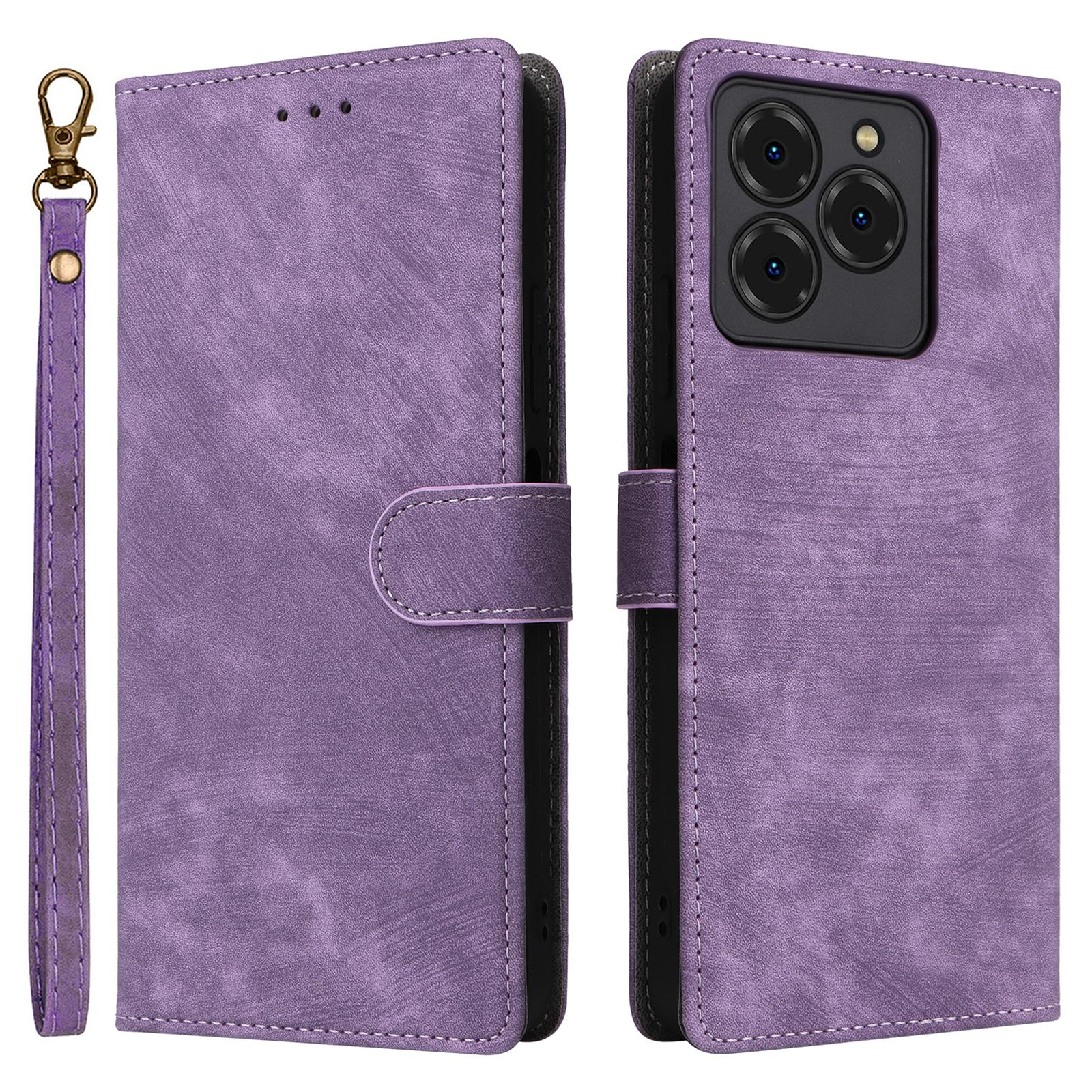 

Для Meizu Note 21/Ulefone Note 20 Pro Чехол-кошелек Блокировка RFID Обложка из ПУ кожи Подставка Вид Purple