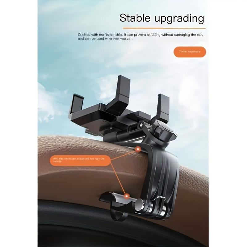 1Pc 360° Rotatable Car Mobile Phone Holder - Dashboard Navigation Mount with Parking Number Plate