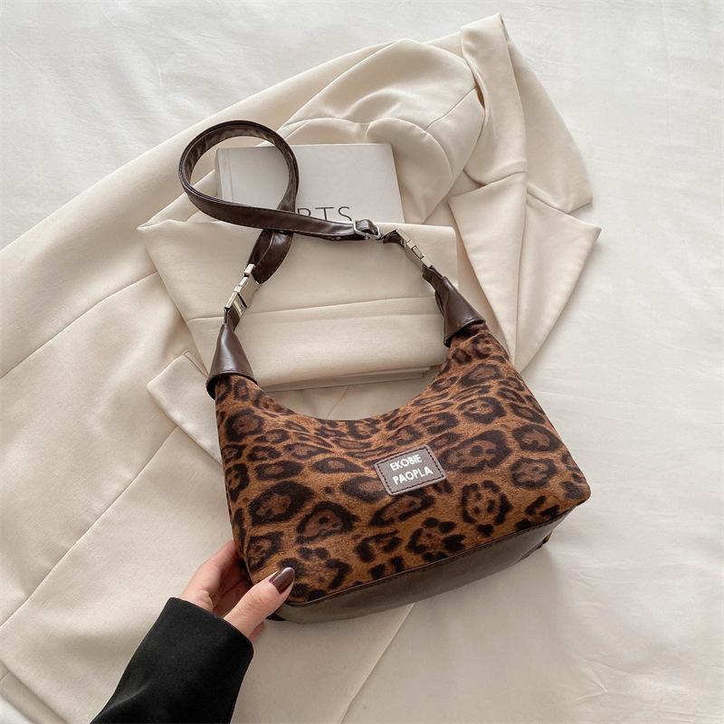 

Модная женская сумка с леопардовым принтом, универсальная сумка через плечо, популярная сумка-мессенджер Dumpling Bag