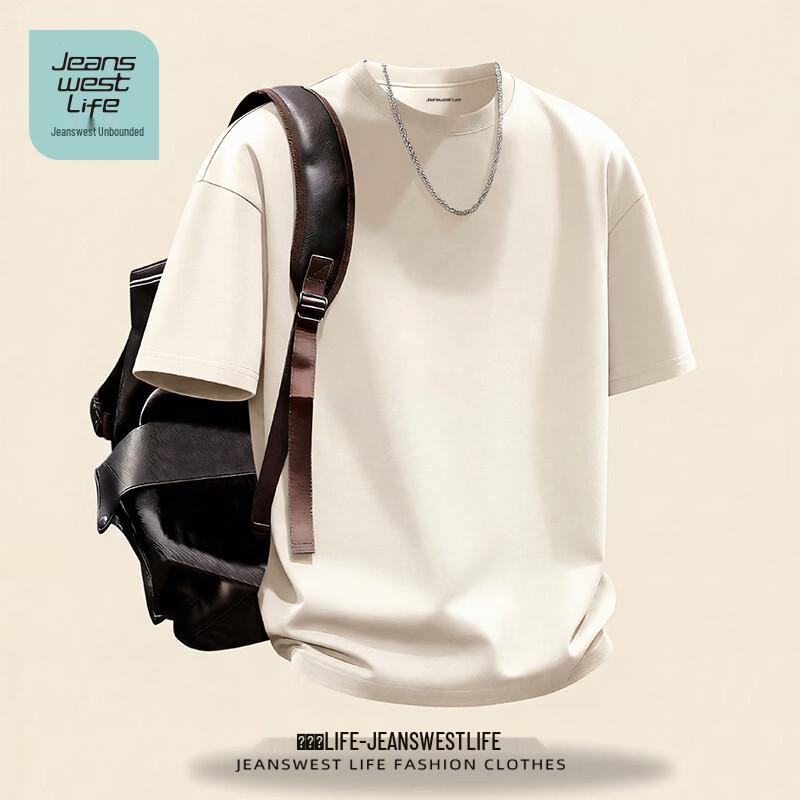 

JEANSWEST LIFE Men s Heavyweight 100% Cotton Loose Fit T-Shirt 5XL