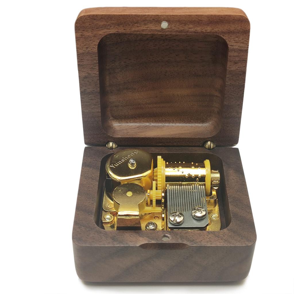 Mini Holz Musik Aufzieh-Spieluhr Chihiros Reise ins Zauberland Immer und Box, 18-Töne (Walnussholz, Lied - Für immer)