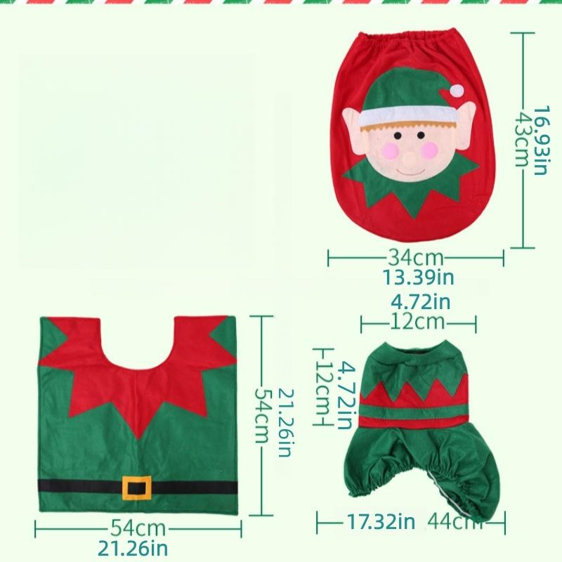 1Pc Santa Claus Toilet Cover Santa Claus Toilet Cover+Floor Mat+Water Tank Cover+Tissue Cover