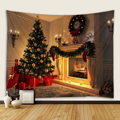 Tapestry Home Christmas Tapestry Fireplace Background Cloth Christmas Tapestry Wall Room Decoration Tapestry