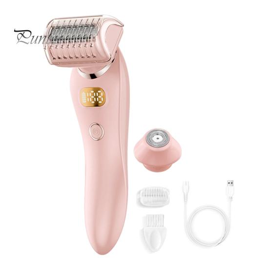 

2-в-1 женская электробритва USB перезаряжаемая водонепроницаемая портативная дорожная бритва для лица, тела, зоны бикини, рук, ног, эпилятор, триммер розовый