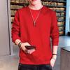 Men's Autumn Round Neck Long Sleeve Sweatshirt - Simple Print, Solid Color
