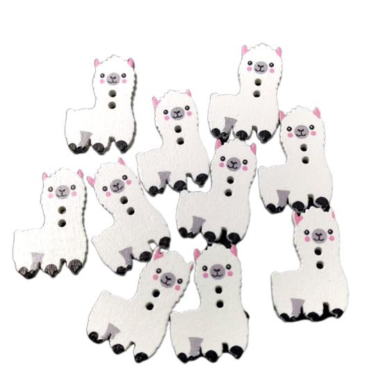 

50 шт., экологически чистые пуговицы в форме альпаки «сделай сам», декоративные швейные пуговицы для одежды Alpaca