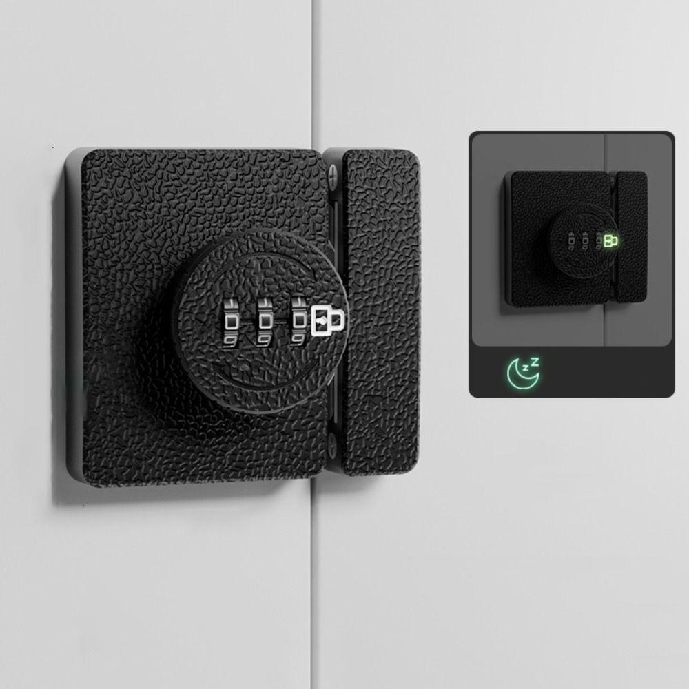 Keyless Password Door Lock 3-Digit Combination Password Lock Cabinet Password Lock  Bathroom black-style 2