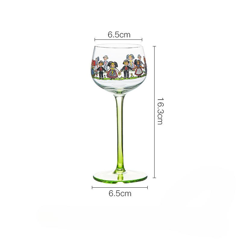 Creative High Footed Red Wine Glass Champagne Cocktail Glass Doll Cup Decorative Glass Wine Cabinet Decoration Birthday Gift